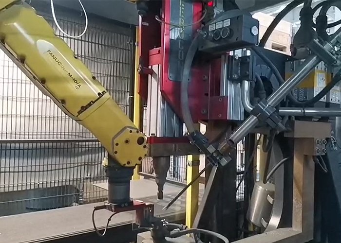 Nut projection welding robot workstation